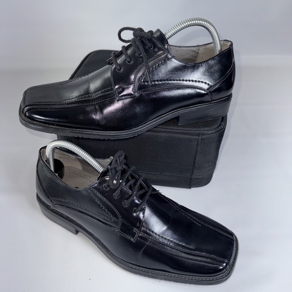Stacy Adams Big Boy/Mens Size 7 Corrado‎ Black Square Toe Dress Shoes 41071-001 - Picture 1 of 6